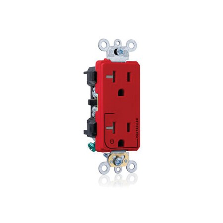 Leviton ELECTRICAL RECEPTACLES 1 CONTROLLED DEC REC 20A - RED 16352-1PR